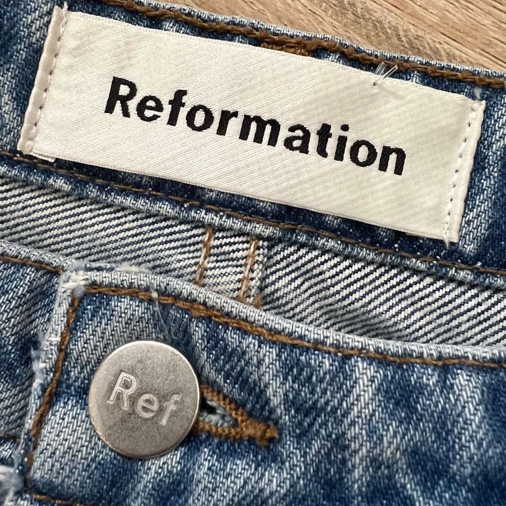 Reformation CBK cigarette straight leg jeans size 28 cropped vintage distressed - Picture 8 of 11